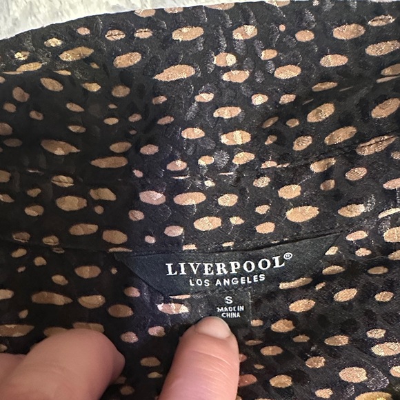 Liverpool Women's Blouse in Black and Gold Pattern - Picture 4 of 6